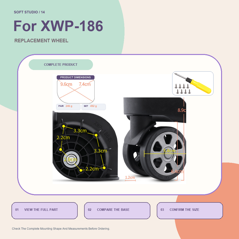 Silent Replacement Luggage Wheels - Rueda de repuesto de viaje para