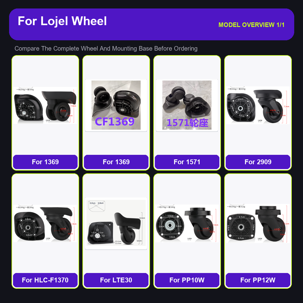 Silent Replacement Luggage Wheels - Ruedas de repuesto de equipaje de